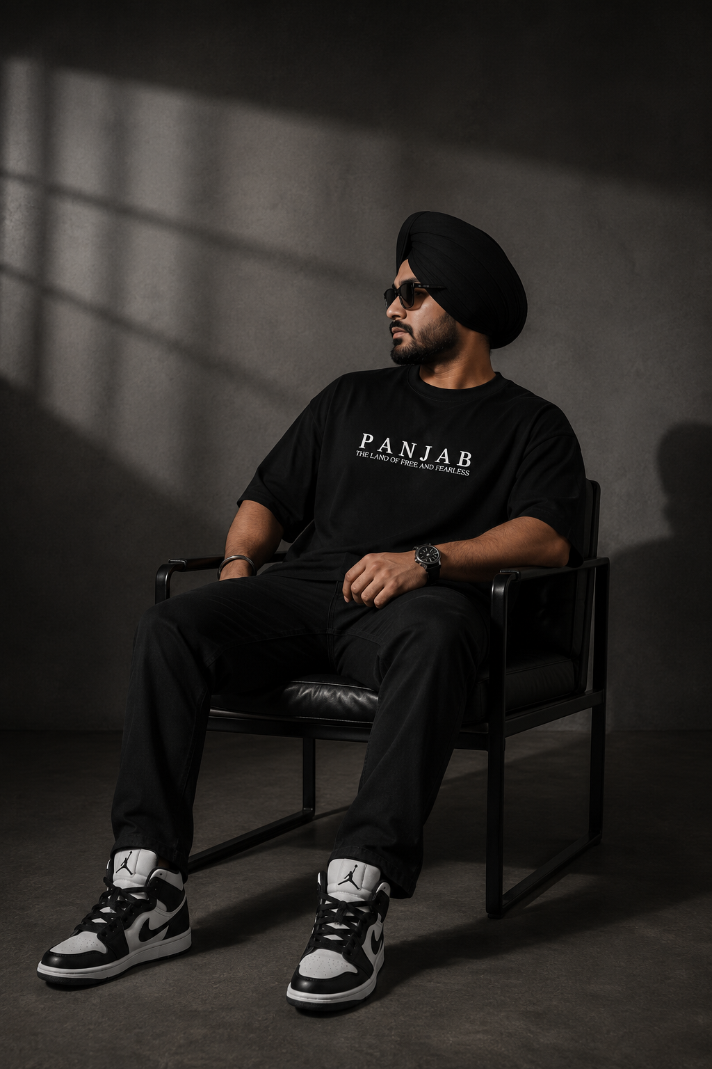 INKVERSE PANJAB Oversized T-Shirt – Black | 240 GSM Premium Terry Cotton ⭐