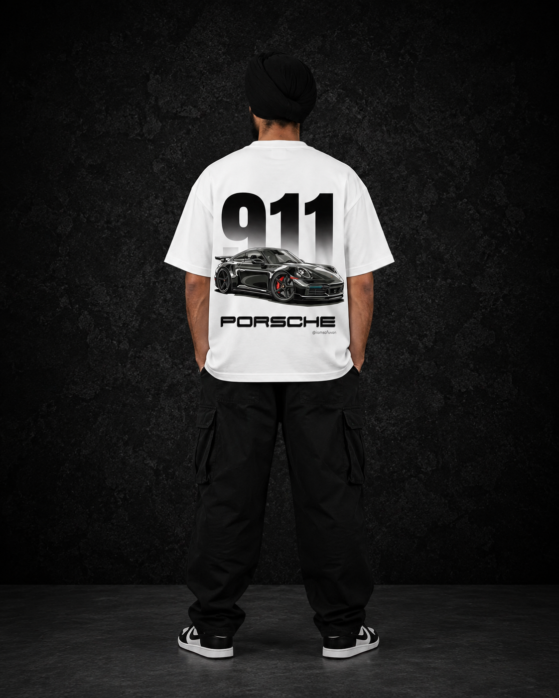 INKVERSE 911 Porsche Graphic Oversized Boxy-Fit T-Shirt – White | 240 GSM Premium Cotton
