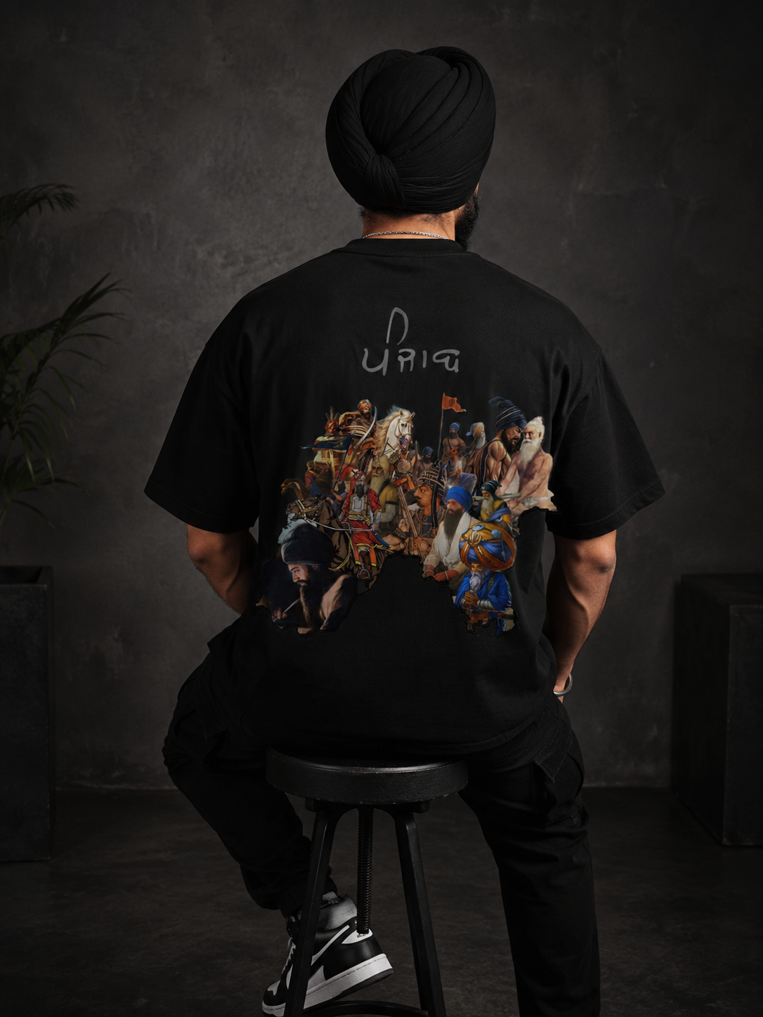 INKVERSE PANJAB Oversized T-Shirt – Black | 240 GSM Premium Terry Cotton ⭐