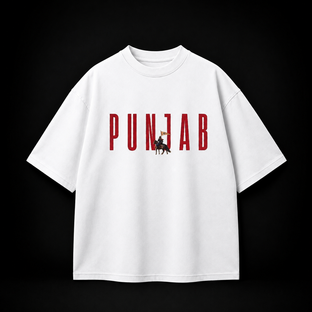 Punjab Heritage Oversized T-Shirt – Premium 240 GSM French Terry Cotton | White