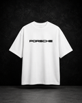 INKVERSE 911 Porsche Graphic Oversized Boxy-Fit T-Shirt – White | 240 GSM Premium Cotton